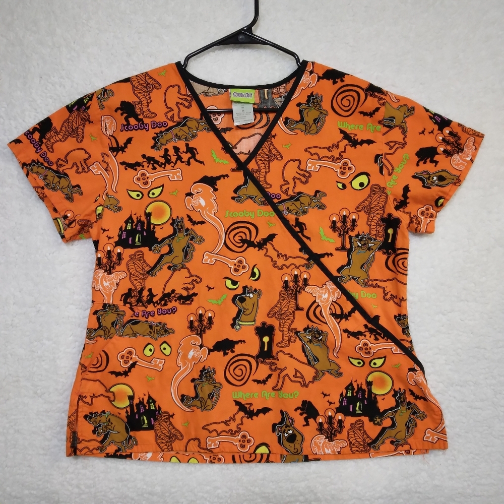 Scooby-Doo Women's Halloween Scrub Top Size Medium